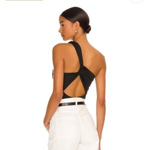 Bailee one shoulder bodysuit in black